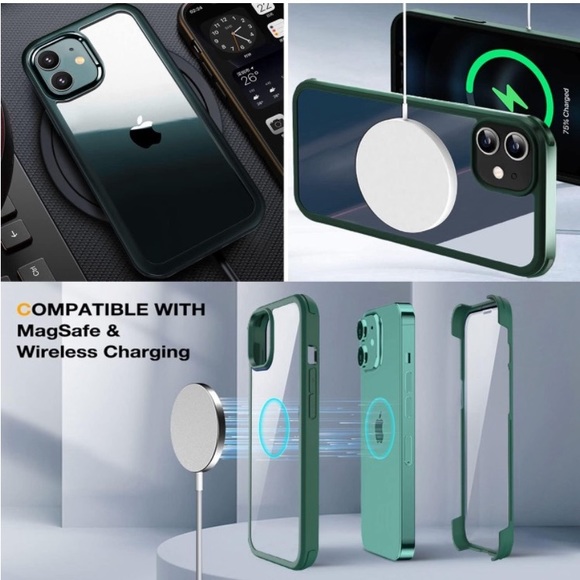 iPhone 12 mini case with built in hard tempered glass Green - Picture 12 of 12